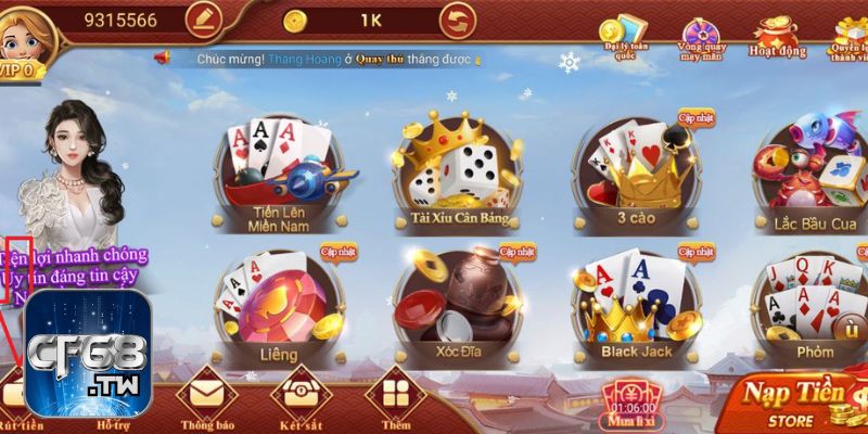 Sảnh Game Bài CF68